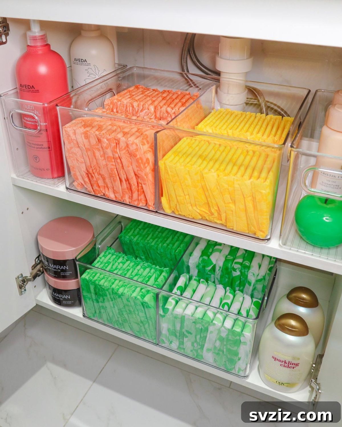 Genius Ways to Maximize Your Under Bathroom Sink Space 7 Clear Bins for visible bathroom organization
