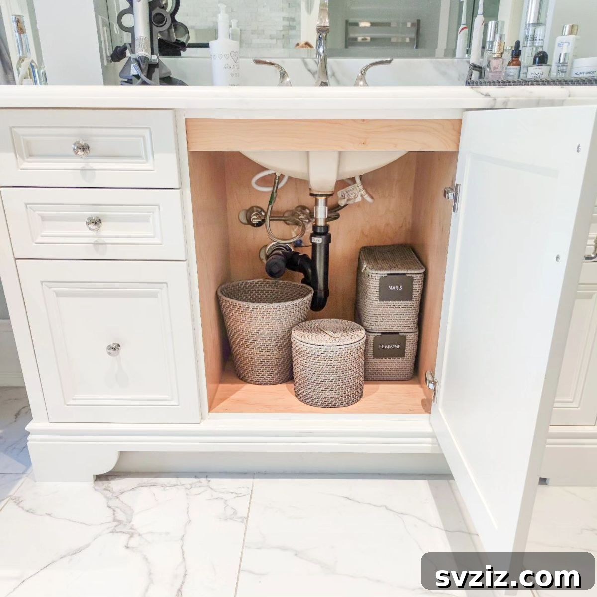 Genius Ways to Maximize Your Under Bathroom Sink Space 9 Pretty Baskets for stylish bathroom storage