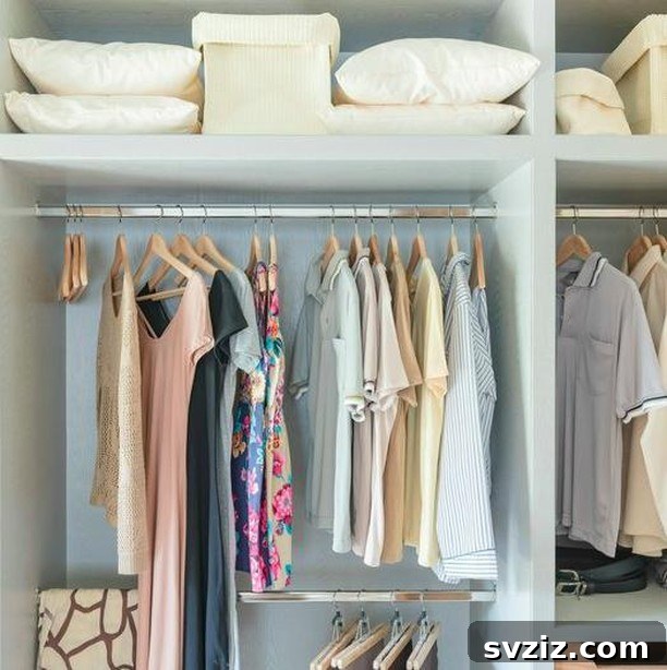 Clothes in a messy closet that someone doesn't love