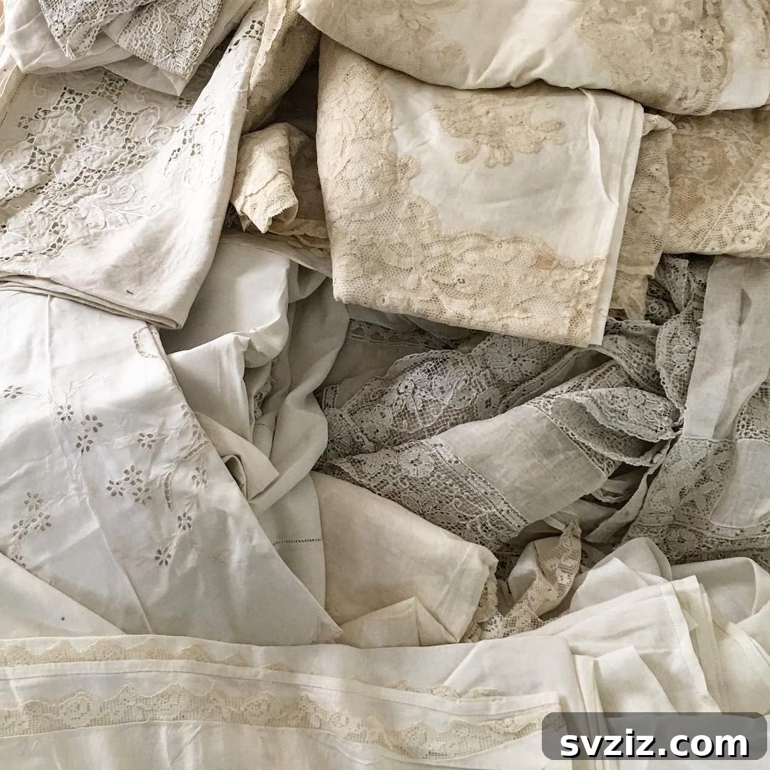 Pile of torn or stained linens