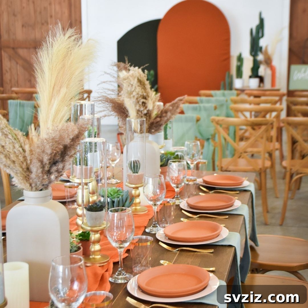 21 Breathtaking Boho Wedding Centerpiece Designs 3 Elegant Boho Desert Centerpieces with Pampas Grass