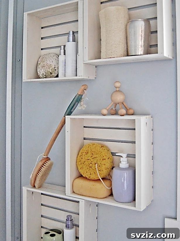 DIY Wall Crate Shelving