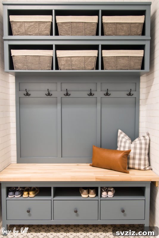  DIY Mudroom Bench Storage