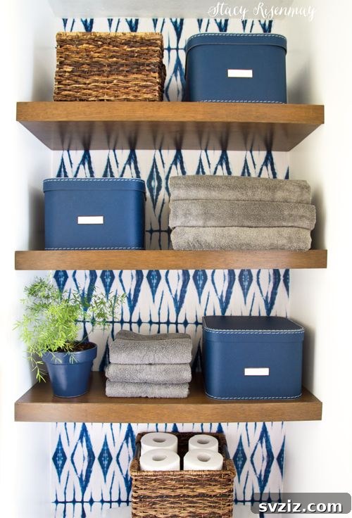 DIY Floating Bathroom Shelves