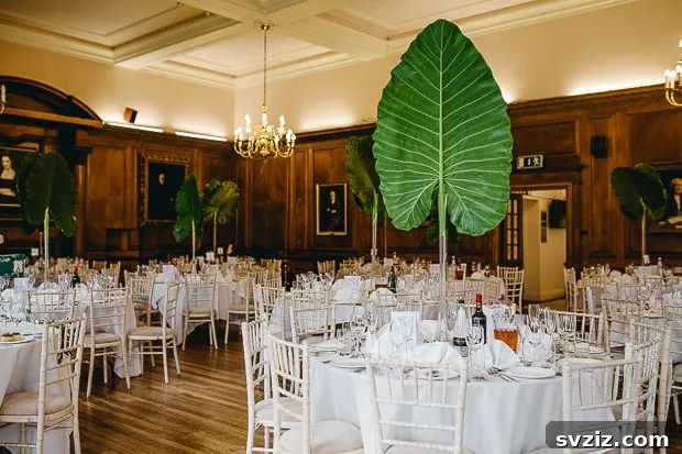 31 Unique Non-Traditional Wedding Ideas 16 Giant Palm Centerpieces