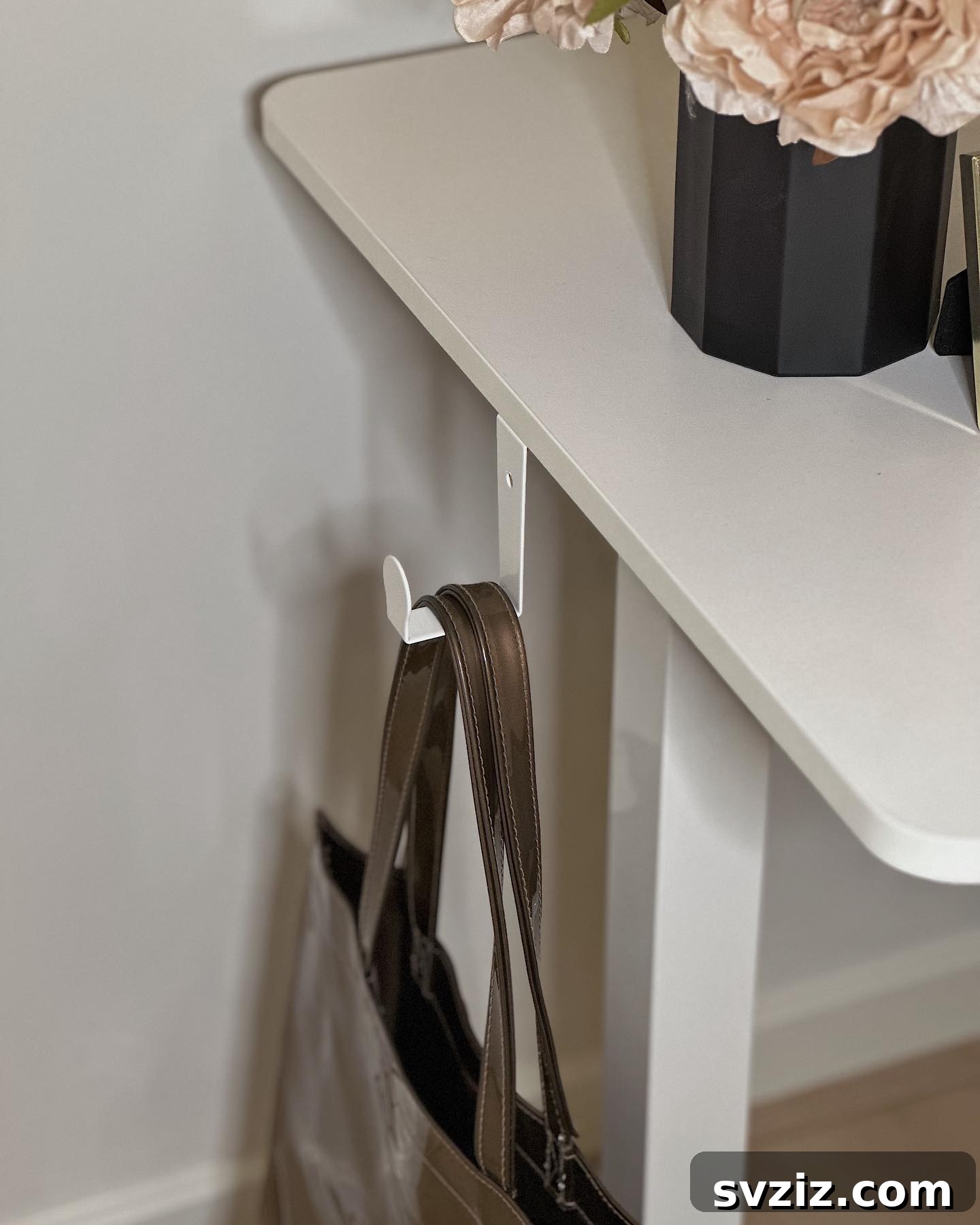 Organized Desk Featuring a Practical Desk Hook for Accessories