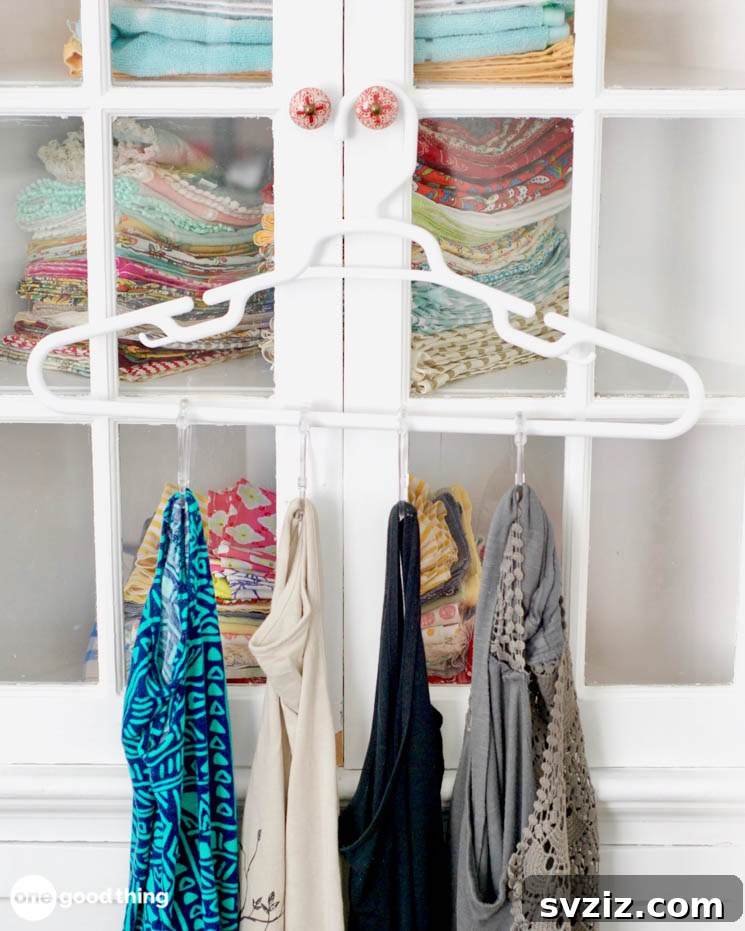 Hang Shower Rings on Hanger for Extra Closet Space