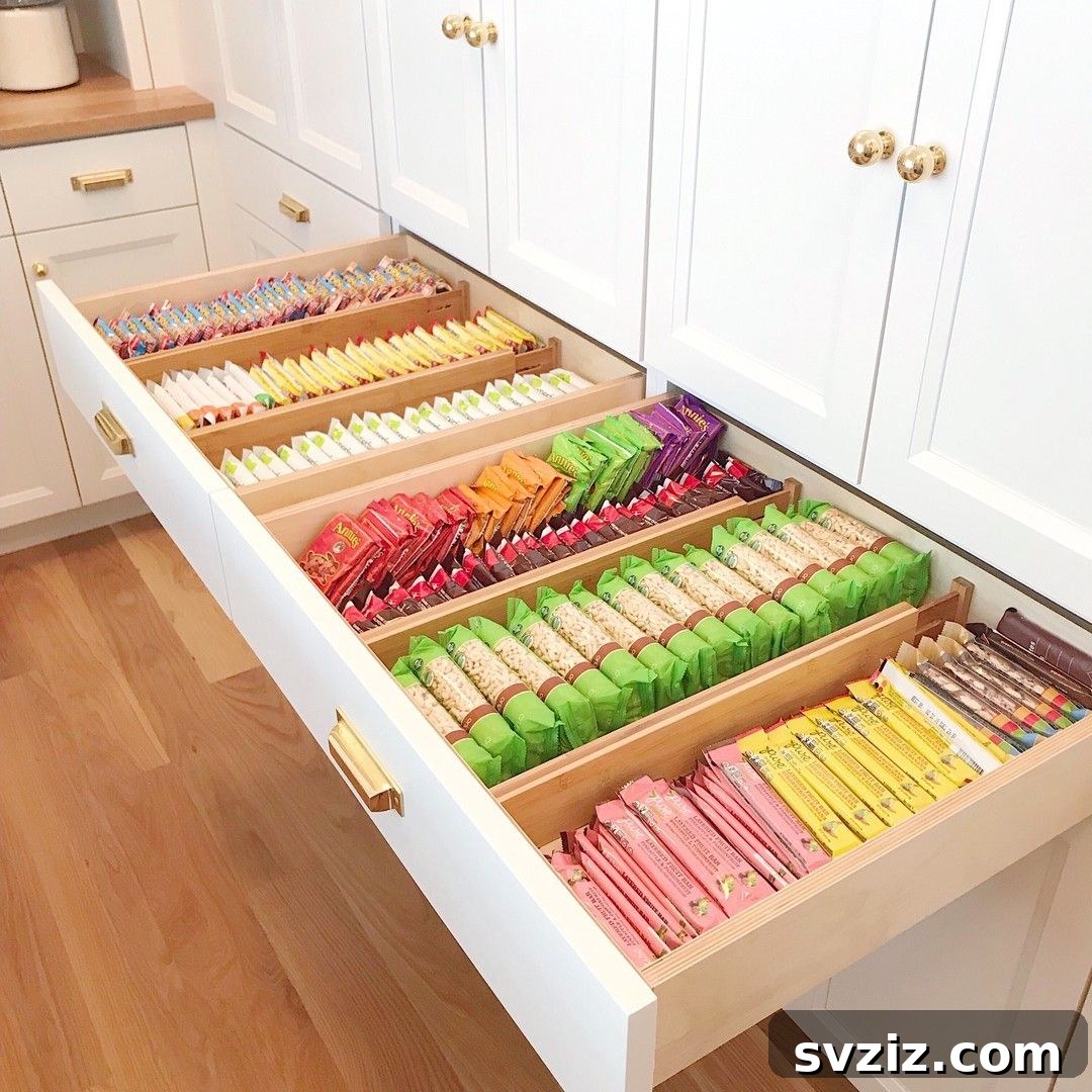 Smart Solutions for Organized Kitchen Cabinets 16 snack drawer