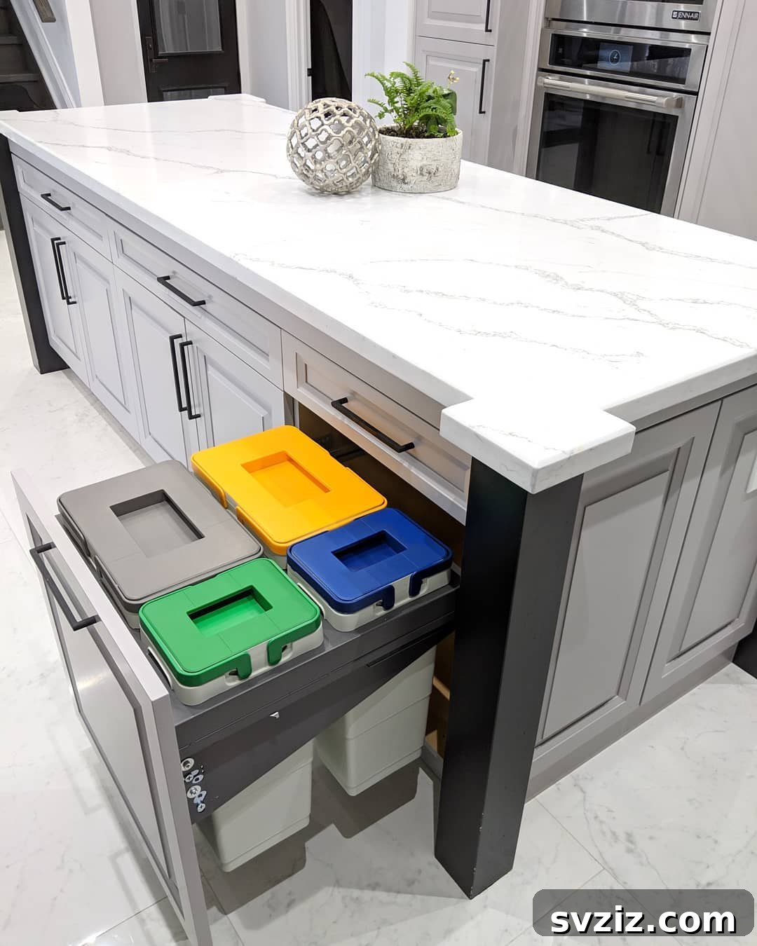 Smart Solutions for Organized Kitchen Cabinets 18 Garbage System Concealed in cabinets