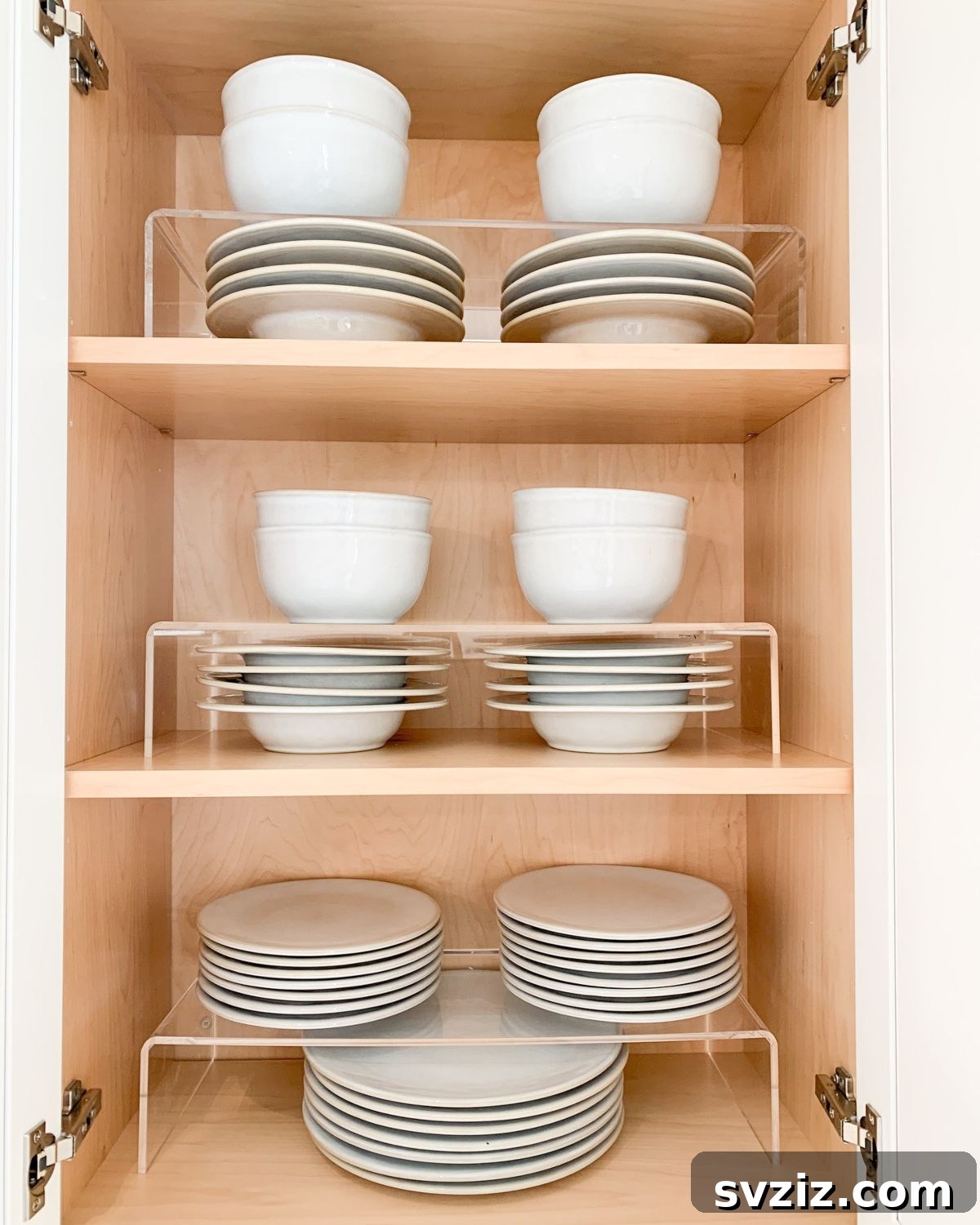 Smart Solutions for Organized Kitchen Cabinets 28 Stacking to maximize vertical space