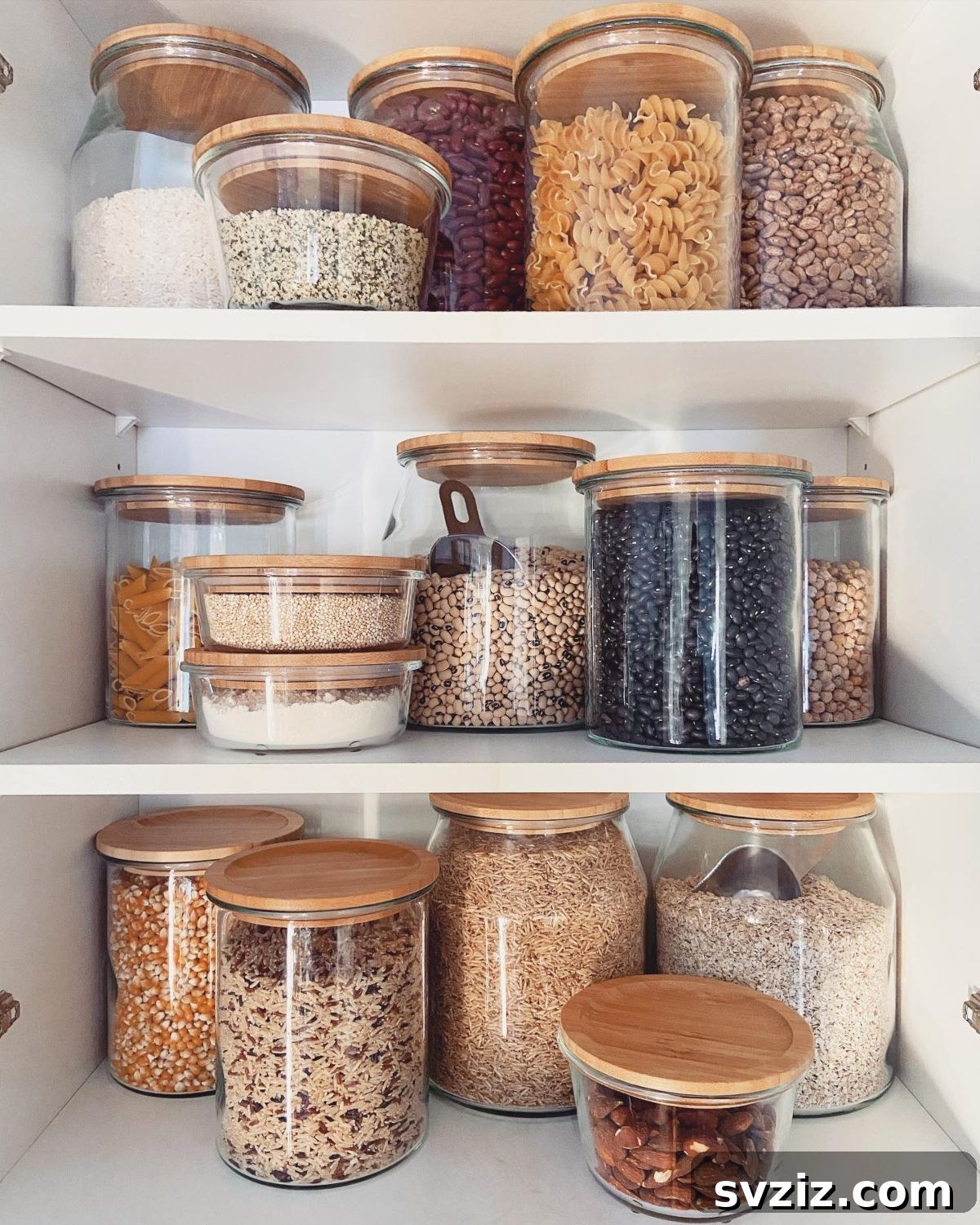 Smart Solutions for Organized Kitchen Cabinets 29 glass jars