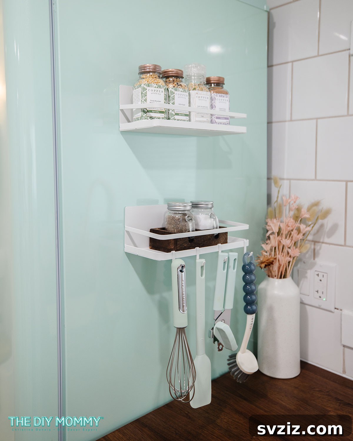 25 Brilliant Storage Hacks for Tiny Kitchens 3 Magnetic spice rack and utensil storage