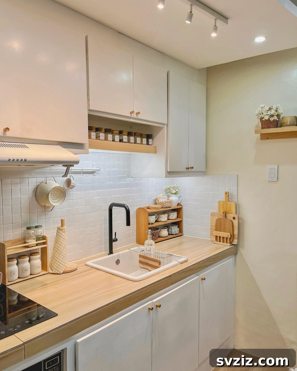 25 Brilliant Storage Hacks for Tiny Kitchens 26 Kitchen sink with an extra shelf above it for storage
