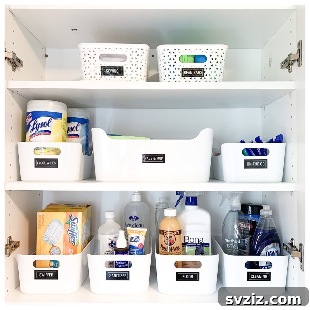 31 Clever IKEA Solutions to Organize Every Room 6 Bins for Cleaning Products