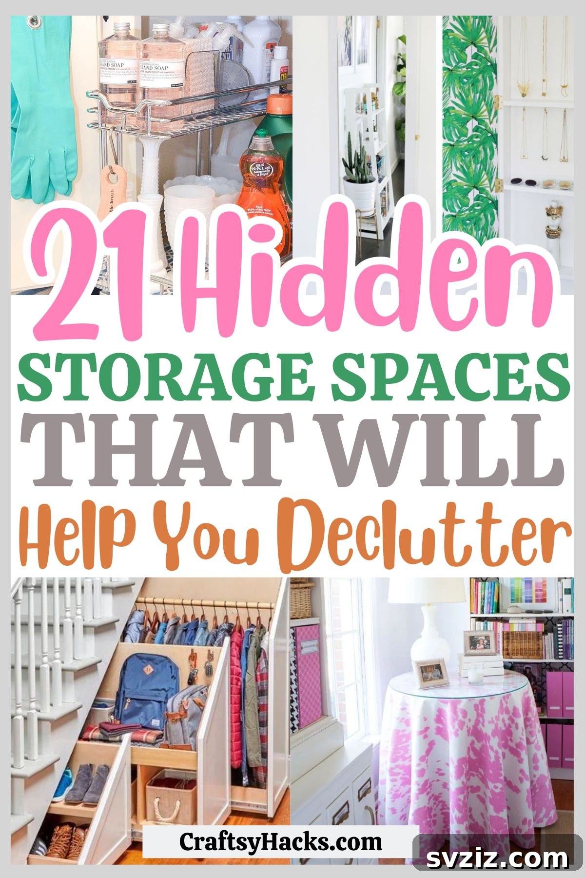 21 Stealthy Storage Solutions to Make Clutter Disappear 2 Discover clever hidden storage ideas! Perfect if you want to declutter your home. These secret storage solutions seamlessly blend into your décor, making your storage and organization so easy.