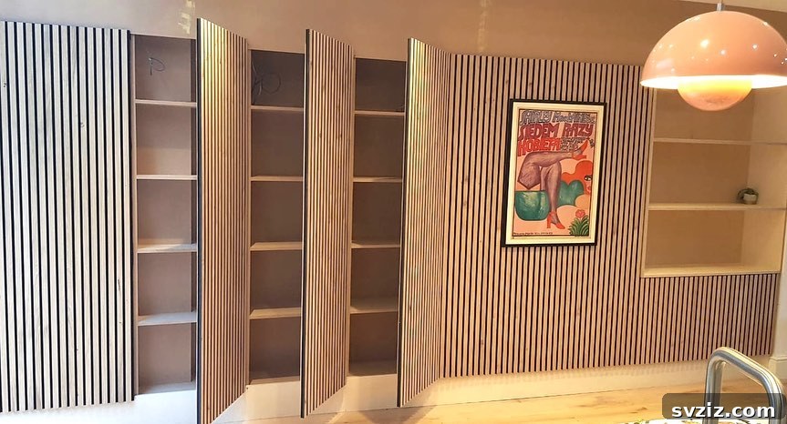21 Stealthy Storage Solutions to Make Clutter Disappear 11 Wallpapered Wall with Hidden Storage Doors