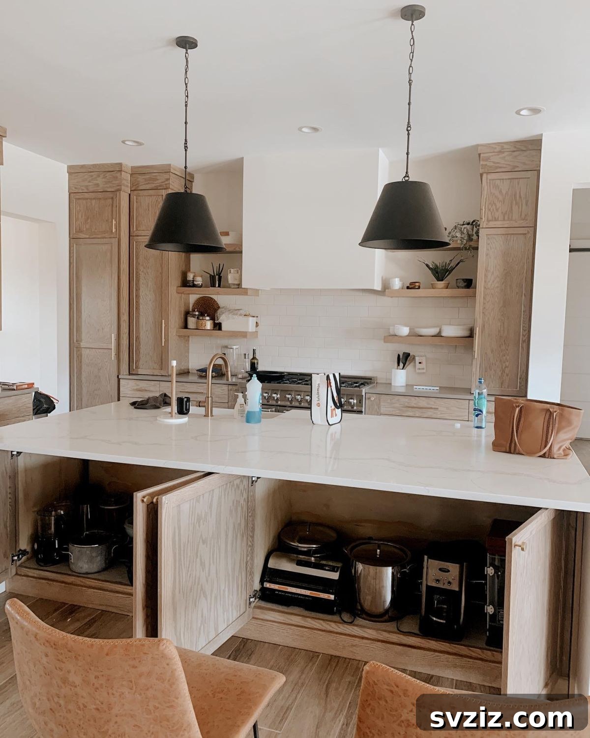 21 Stealthy Storage Solutions to Make Clutter Disappear 20 Kitchen Island with Integrated Storage