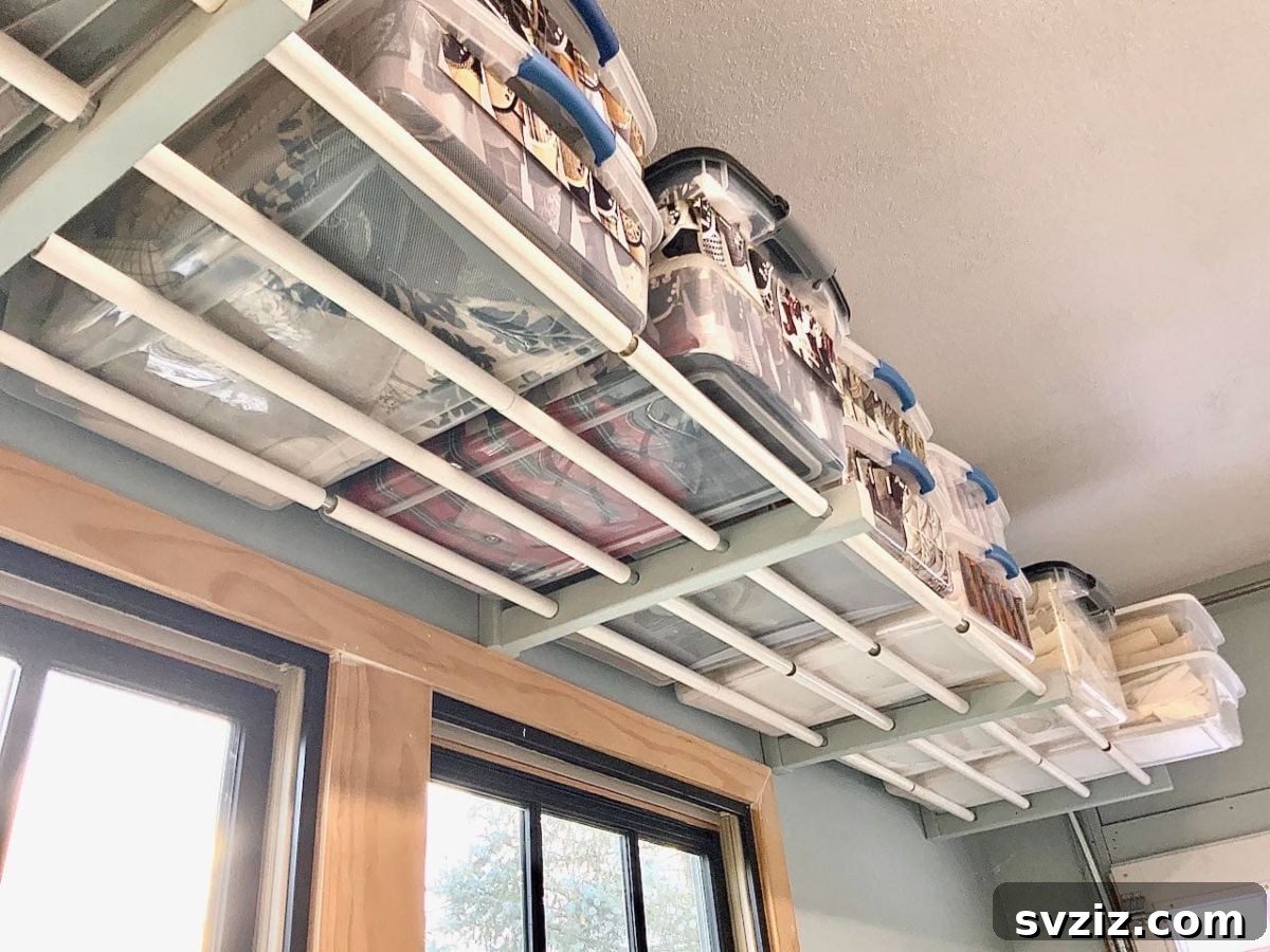 21 Stealthy Storage Solutions to Make Clutter Disappear 3 Overhead Garage Storage Racks