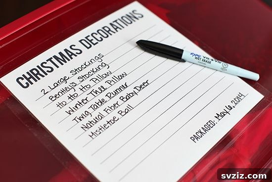 Transform Your Attic: Clever Organizing Secrets 18 Detailed labels on attic storage containers, listing exact contents and dates