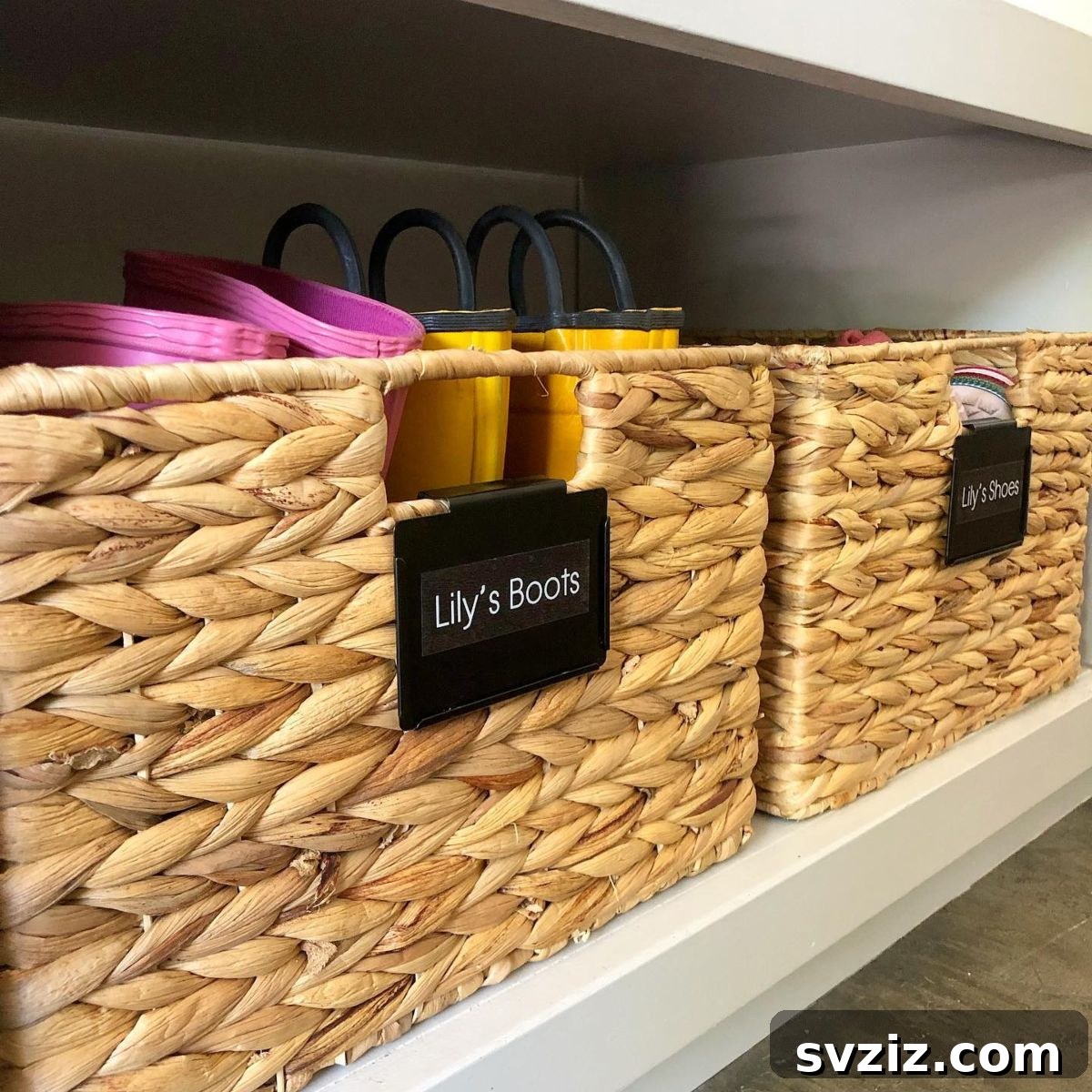 labeled baskets