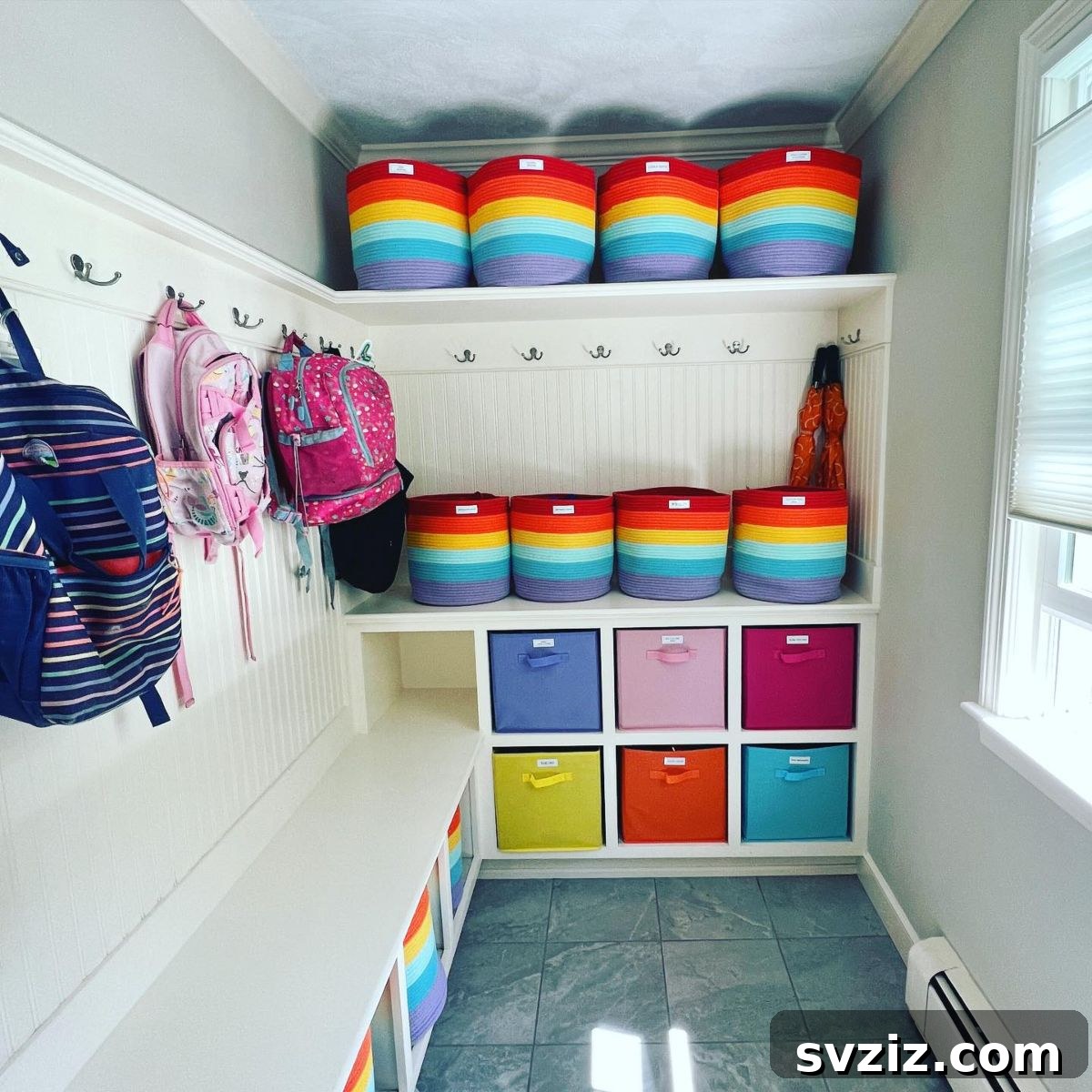 Rainbow Inspired Mudroom