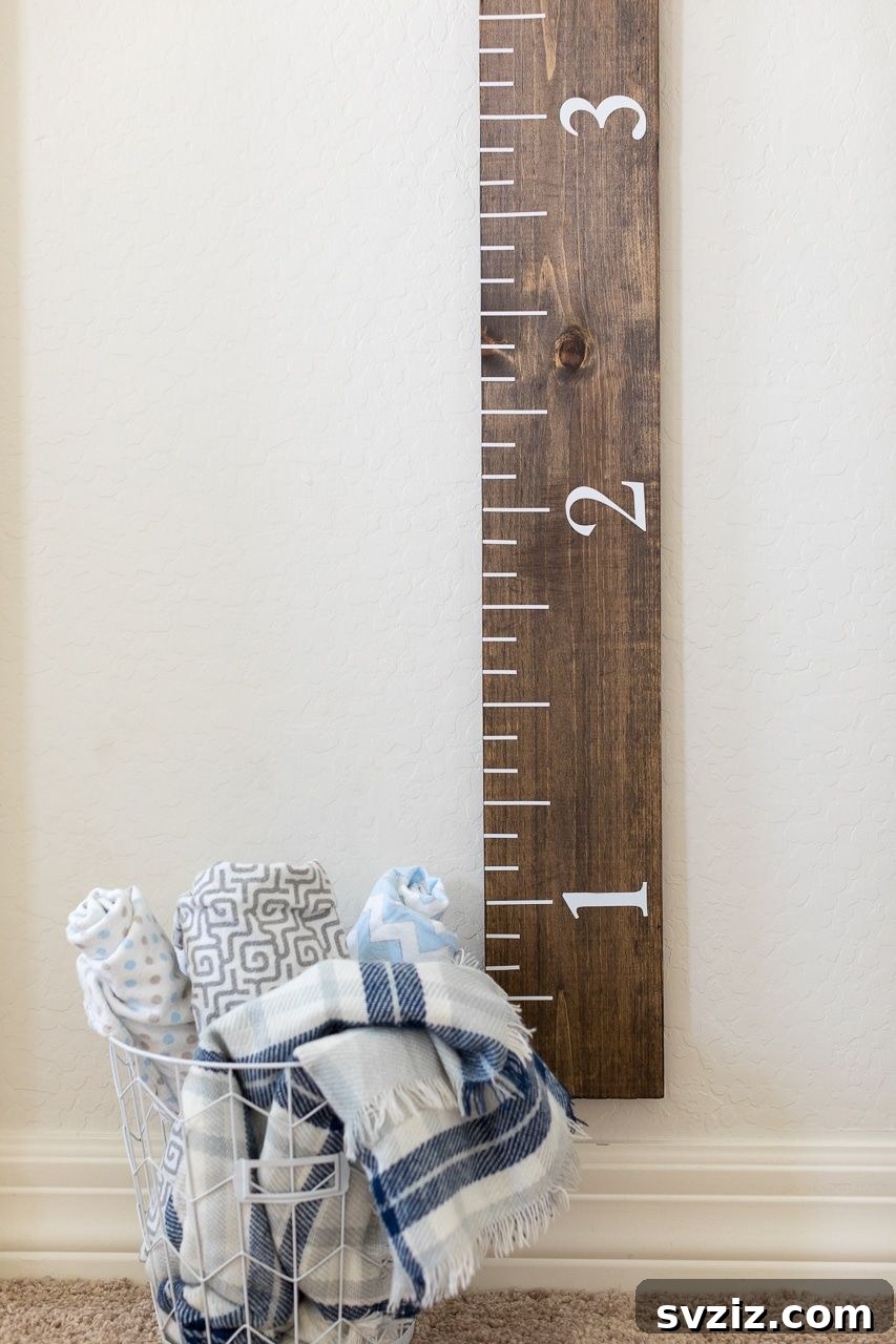 DIY ruler growth chart for documenting child's growth