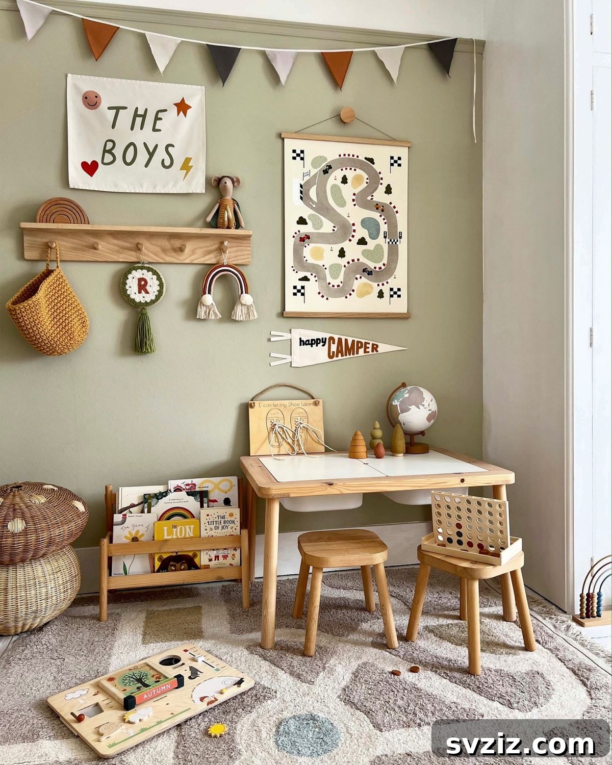 Practical DIY hook shelf for boy's room organization