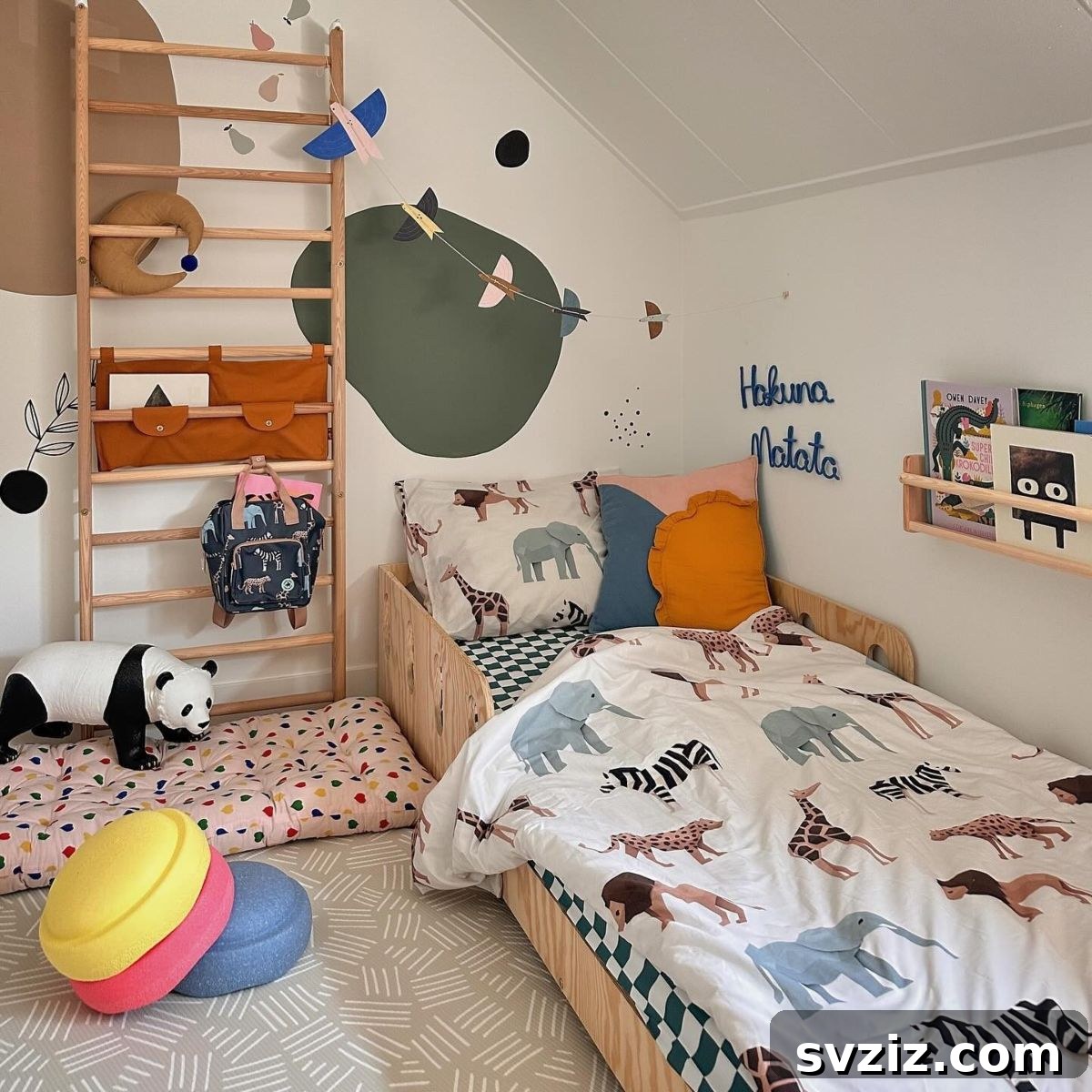Multi-functional climbing furniture with storage for boy's play space