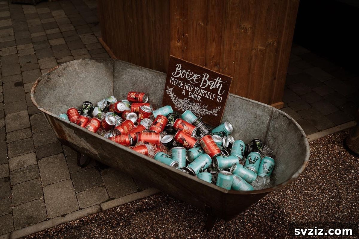 31 Stunning Outdoor Wedding Ideas Without Breaking the Bank 15 Rustic Booze Bath Drink Cooler