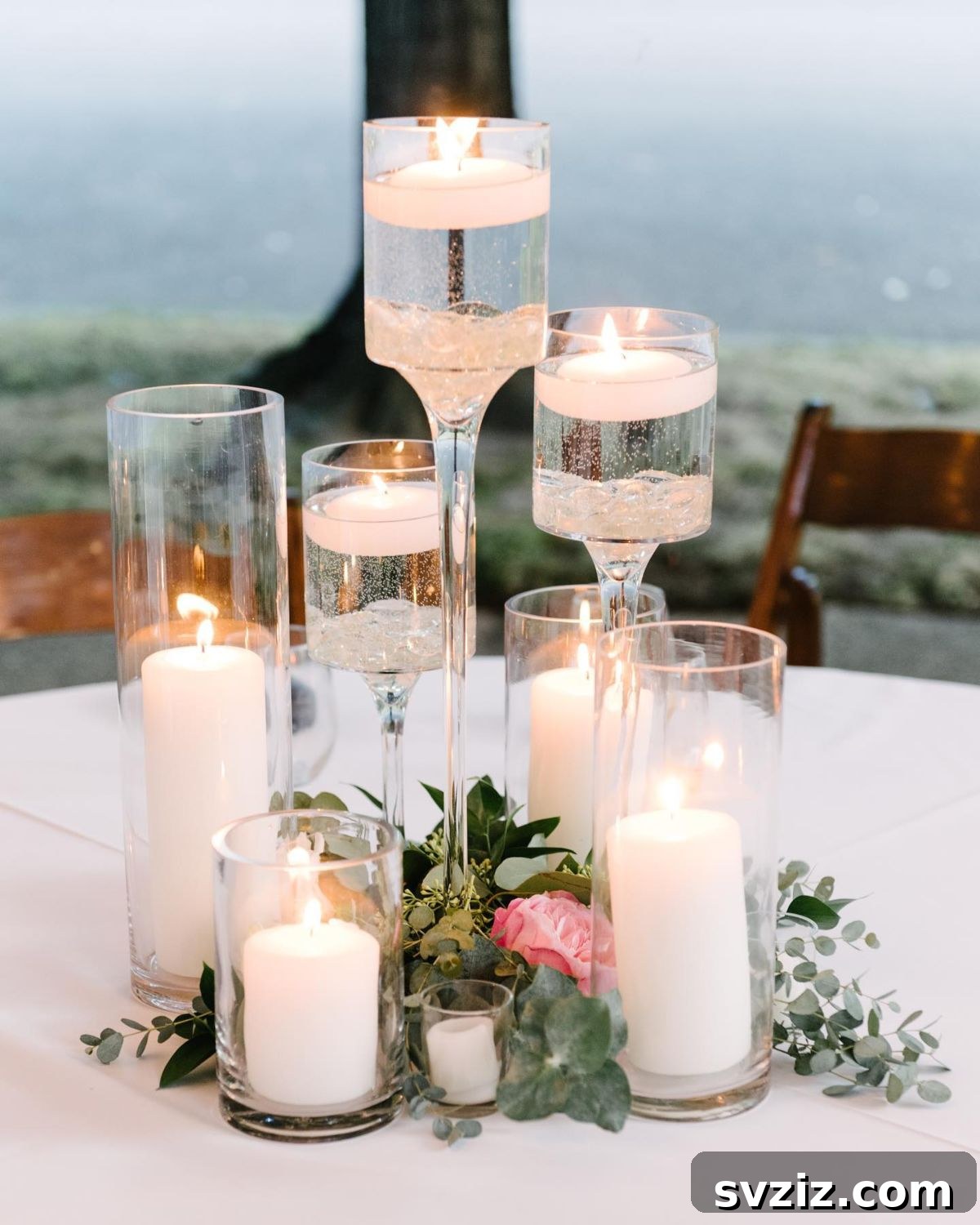 31 Stunning Outdoor Wedding Ideas Without Breaking the Bank 3 Elegant Floating Candle Centerpieces for Outdoor Weddings