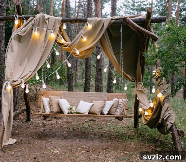 31 Stunning Outdoor Wedding Ideas Without Breaking the Bank 22 Rustic Bench Swing for Wedding Photos