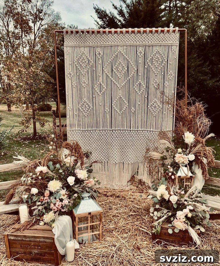 31 Stunning Outdoor Wedding Ideas Without Breaking the Bank 5 Boho Macrame Backdrop for Wedding Ceremony
