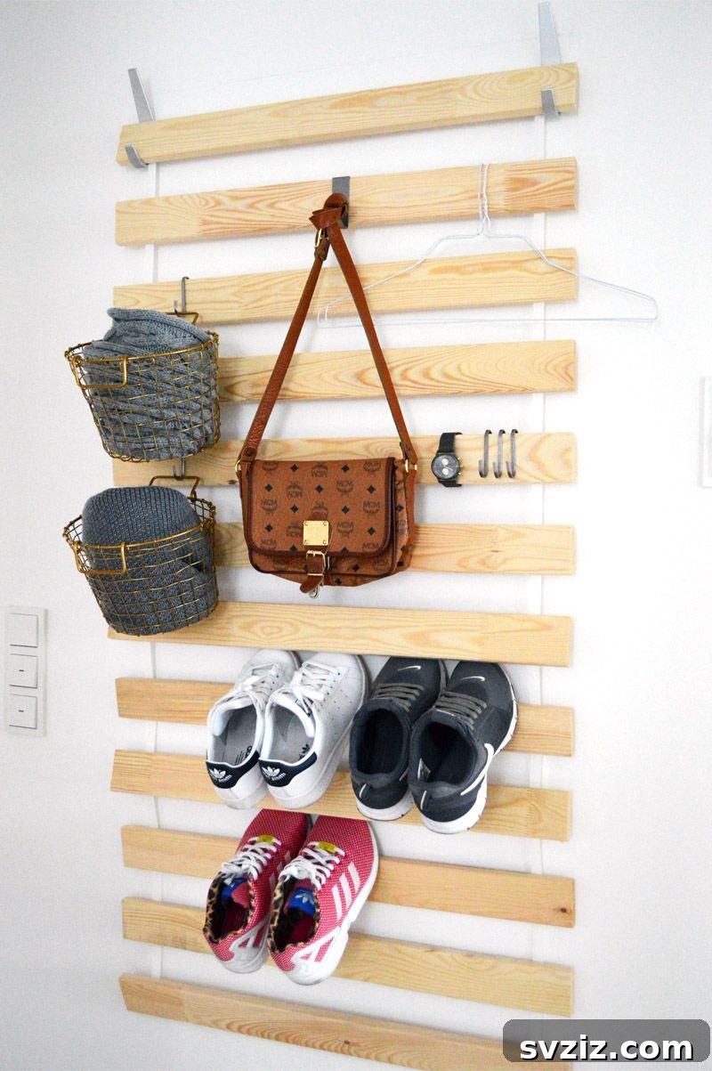 20 Genius IKEA Bedroom Transformations You Need Right Now 12 Bed Slat Wall Hanger IKEA Hack