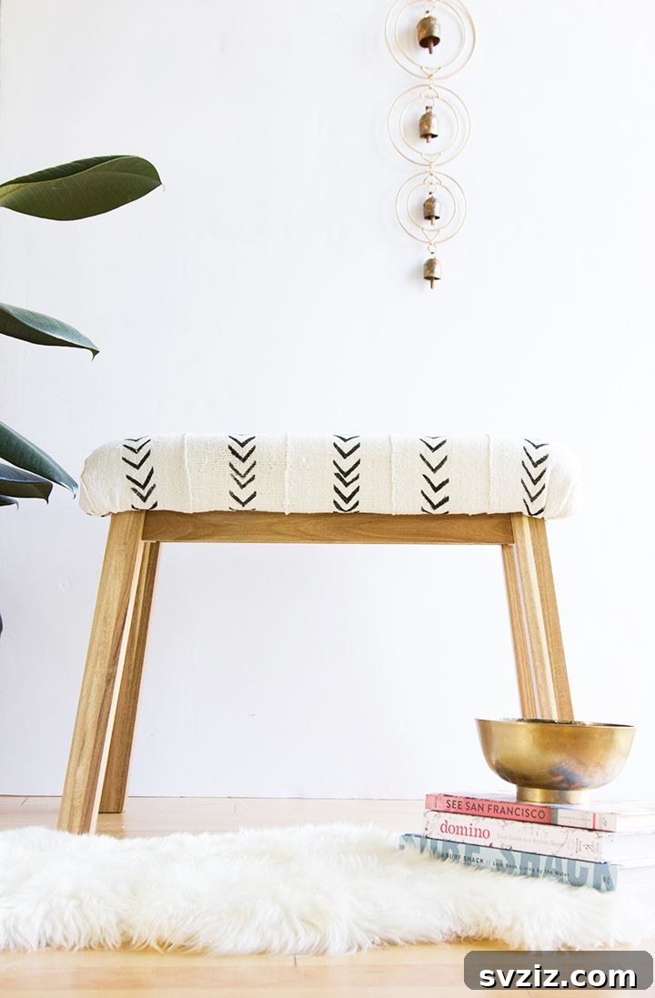 20 Genius IKEA Bedroom Transformations You Need Right Now 19 Mudcloth Upholstered Bench IKEA Hack