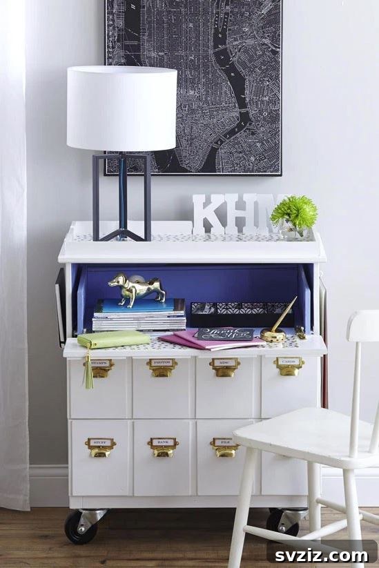 20 Genius IKEA Bedroom Transformations You Need Right Now 20 Rolling Desk Dresser IKEA Hack
