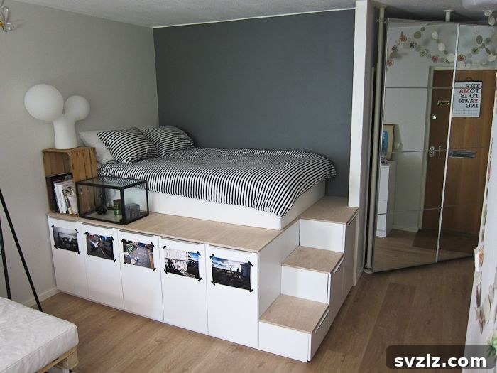 20 Genius IKEA Bedroom Transformations You Need Right Now 6 DIY Platform Bed with Storage