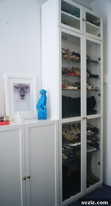 20 Genius IKEA Bedroom Transformations You Need Right Now 9 IKEA Billy Shoe Closet Hack
