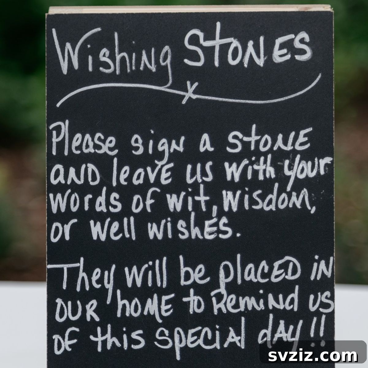 Wishing stones for wedding guests to write messages