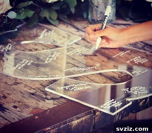 Acrylic initial letter for wedding guest signatures