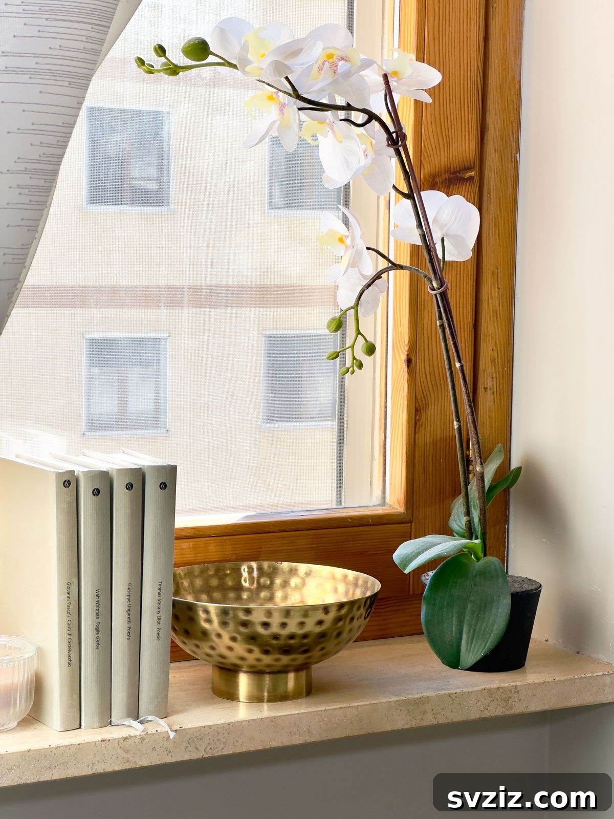 Utilize Windowsill Space for Storage and Decoration in a Tiny Home