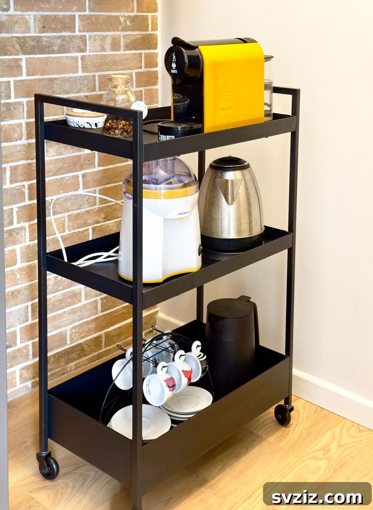 Rolling Cart to Store Small Appliances in a Tiny Home