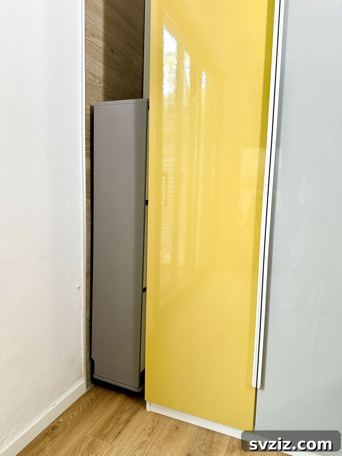 Store a Sliding Shoe Organizer in Any Available Nook in Your Tiny Home