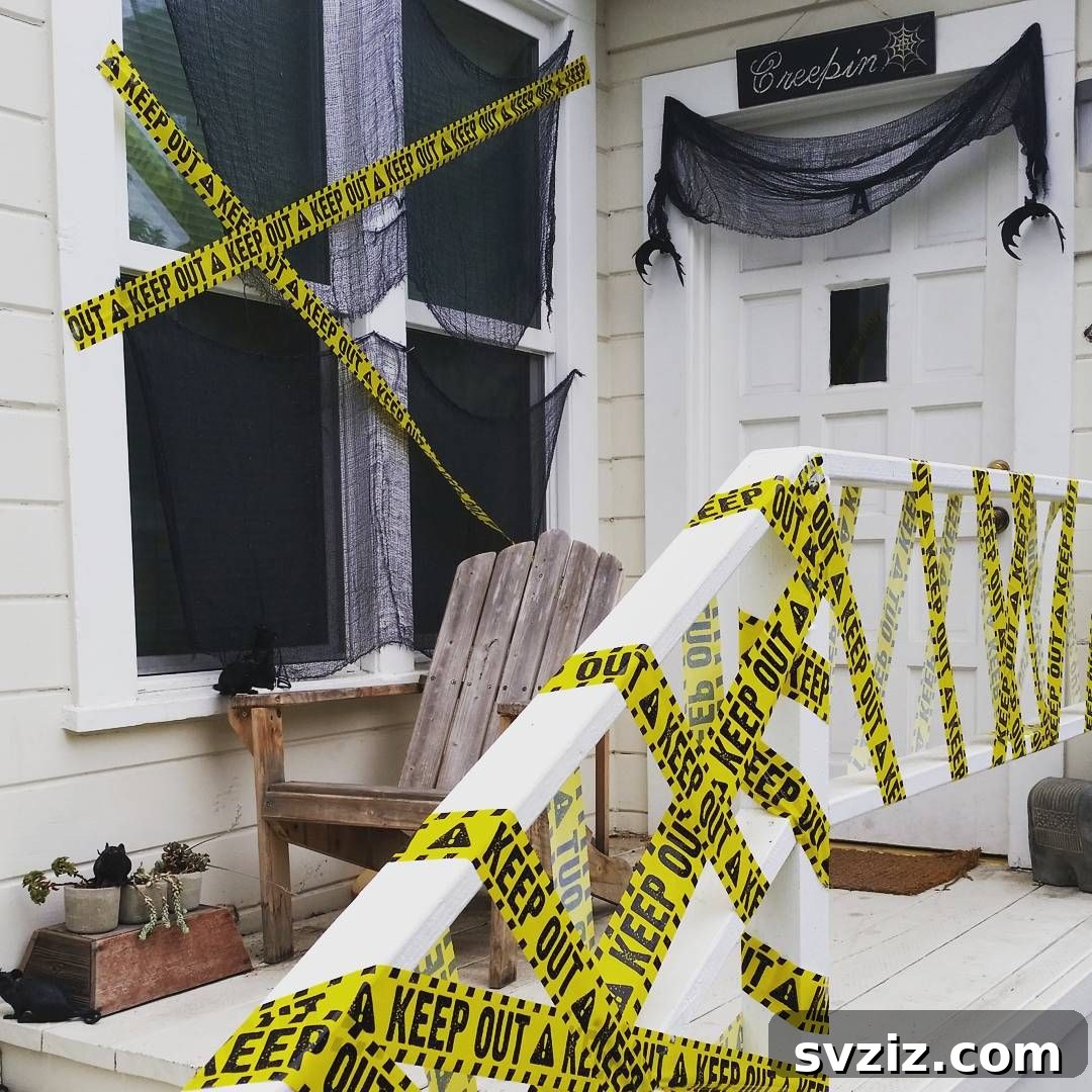 Keep Out Crime Scene Tape Halloween decor
