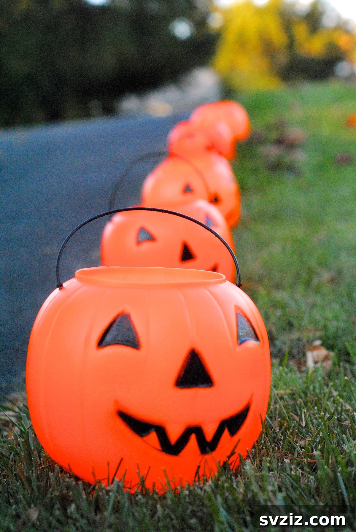 31 Terrifying Halloween Bash Concepts 15 DIY Glowing Pumpkin Lanterns lining a walkway