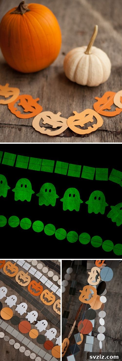 31 Terrifying Halloween Bash Concepts 6 Halloween glow in the dark garlands with ghosts and pumpkins