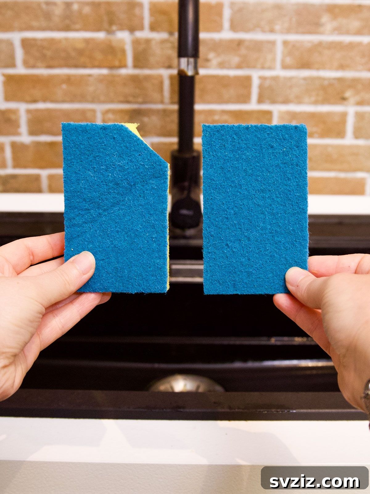 Cut the Corner off the Sponge you use for Cleaning