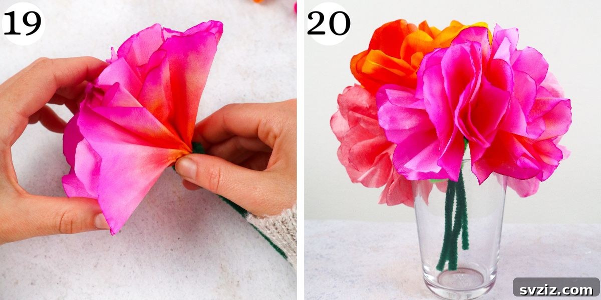 Coffee Filter Flowers centerpiece