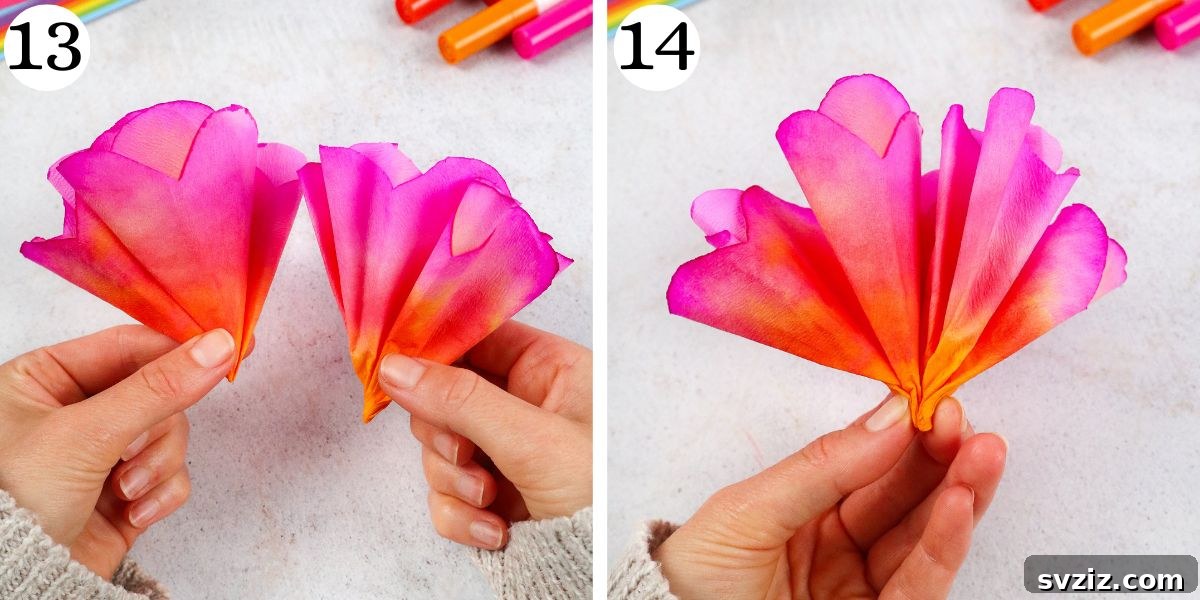 colorful Coffee Filter Flowers craft