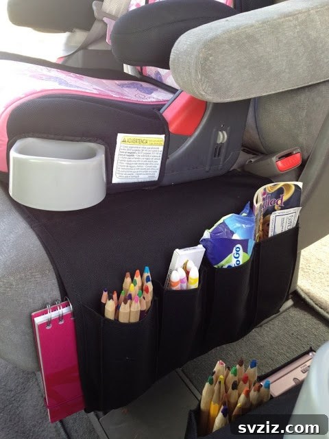 20 Effortless Car Organization Tips 19 IKEA Flort remote control holder repurposed as a car organizer for kids' items.