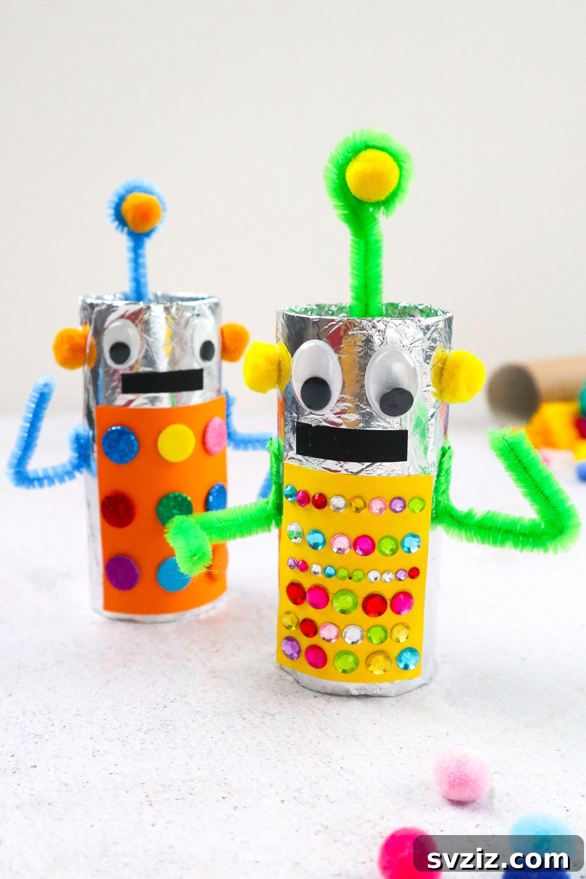 Robot Toilet Paper Craft - main image showing a finished robot